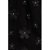WE Fashion - Strokenrok - Zwart - Met Bloemenborduursels