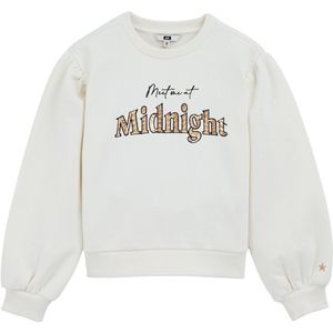 WE Fashion - Sweatshirt - Sand - Zwart - Offwhite