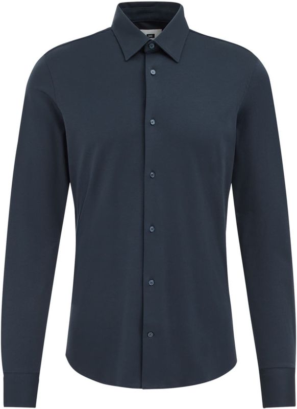 WE Fashion - Overhemd - Donkerblauw - Slim Fit - Lange Mouwen