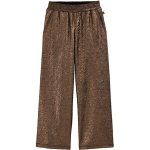 WE Fashion - Straight Fit Broek - Bronskleurig - Metallic Look