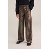 WE Fashion - Straight Fit Broek - Bronskleurig - Metallic Look