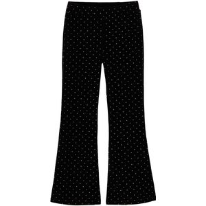 WE Fashion - Velvet Flared Legging - Zwart - Regular Fit