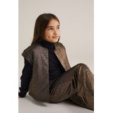 WE Fashion - Gilet - Bronskleurig - Metallic Look