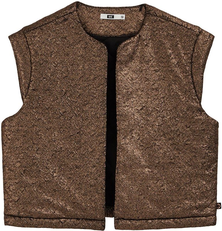 WE Fashion - Gilet - Bronskleurig - Metallic Look