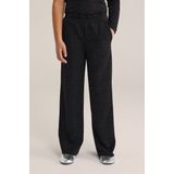 WE Fashion - Straight Fit Broek - Zwart - Met Glittergaren