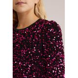 WE Fashion - Meisjes Jurk - Fuchsia - Met Pailletten - Regular Fit