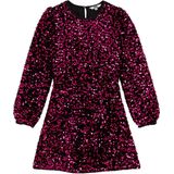 WE Fashion - Meisjes Jurk - Fuchsia - Met Pailletten - Regular Fit