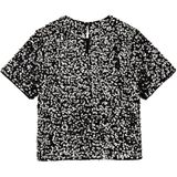 WE Fashion - Pailletten Top - Korte Mouwen - Ronde Hals - Glitter