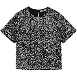 WE Fashion - Pailletten Top - Korte Mouwen - Ronde Hals - Glitter
