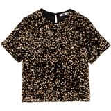 WE Fashion - Pailletten Top - Korte Mouwen - Ronde Hals