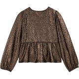 WE Fashion - T-shirt - Brons - Metallic Look - Regular Fit