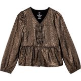 WE Fashion - T-shirt - Brons - Metallic Look - Regular Fit