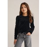 WE Fashion - Longsleeve - Polyester - Met Glitter en Strass-steentjes