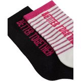 WE Fashion sokken - 2 paar roze/zwart/wit