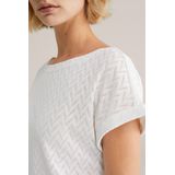 WE Fashion - T-shirt - Regular Fit - Met Open Structuur