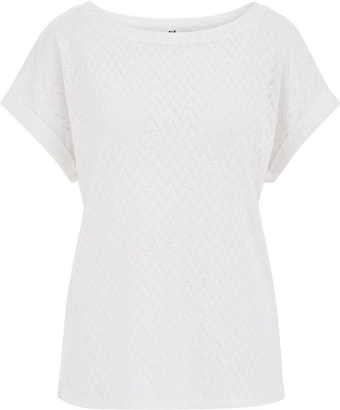 WE Fashion - T-shirt - Regular Fit - Met Open Structuur
