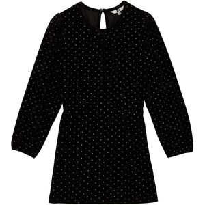 WE Fashion - Jurk - Zwart - Met Knoopsluiting - Strass Steentjes