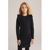 WE Fashion - Jurk - Zwart - Lange Mouwen - Glinsterend Polyester