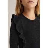 WE Fashion - Jurk - Zwart - Lange Mouwen - Glinsterend Polyester