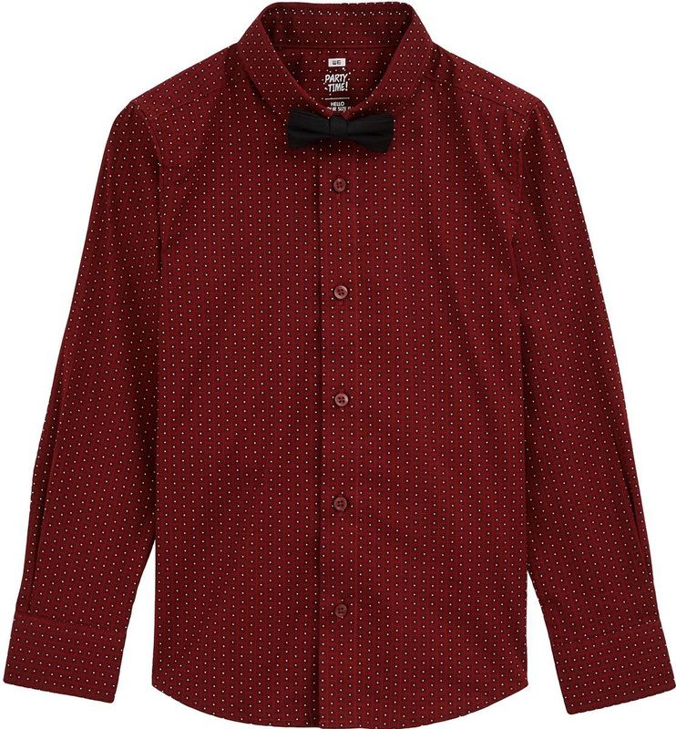 WE Fashion - Overhemd - Donkerrood - Regular Fit - Katoen