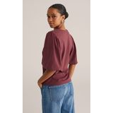 WE Fashion - Dames T-shirt - Saffraan Rood - Katoen