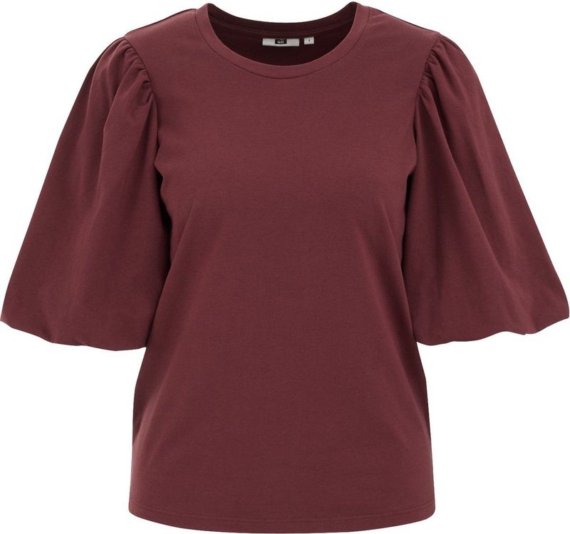 WE Fashion - Dames T-shirt - Saffraan Rood - Katoen