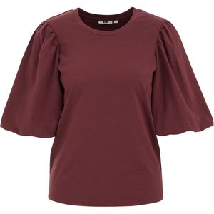 WE Fashion - Dames T-shirt - Saffraan Rood - Katoen
