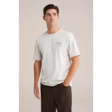 WE Fashion - Heren T-shirt - Lichtgrijs - Relaxed Fit