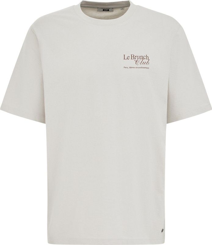 WE Fashion - Heren T-shirt - Lichtgrijs - Relaxed Fit