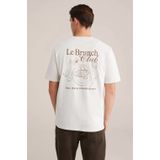 WE Fashion - Heren T-shirt - Lichtgrijs - Relaxed Fit - Katoen