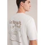 WE Fashion - Heren T-shirt - Lichtgrijs - Relaxed Fit - Katoen