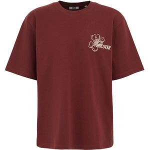 WE Fashion - Heavyweight Loose Fit T-shirt - Heren - Met Ronde Hals - Korte Mouwen