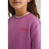 WE Fashion sweater met backprint paars