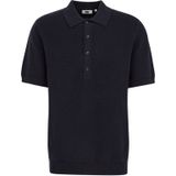 WE Fashion - Regular Fit - Polo - Donkerblauw - Fijngebreid - Biologisch Katoen