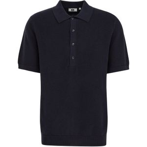 WE Fashion - Regular Fit - Polo - Donkerblauw - Fijngebreid - Biologisch Katoen