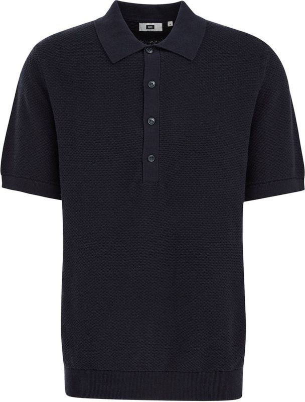 WE Fashion - Regular Fit - Polo - Donkerblauw - Fijngebreid - Biologisch Katoen