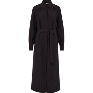 WE Fashion - Dames Midi Blousejurk - Zwart - Viscose