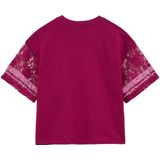 WE Fashion - T-shirt - Aubergine - Meisjes - Katoen