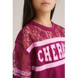 WE Fashion - T-shirt - Aubergine - Meisjes - Katoen