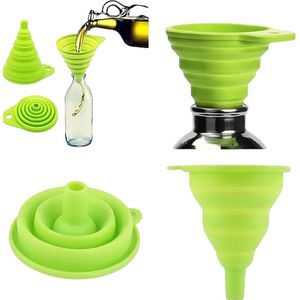 1 siliconen inklapbare trechter opvouwbare trechters voor waterfles vloeistofoverdracht keuken gadgets accessoires