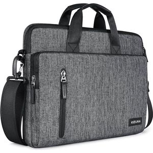 Laptoptas 14 inch- notebooktas-waterdichte laptophoes-sleeve-case voor dames heren schoudertas-grijs