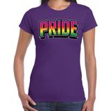 Bellatio Decorations Gay Pride T-shirt voor dames - paars - pride - regenboog - LHBTI