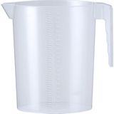 Keuken maatbekers set - kunststof - transparant - 3 maten - schenktuit - 1000/2200/4000 liter