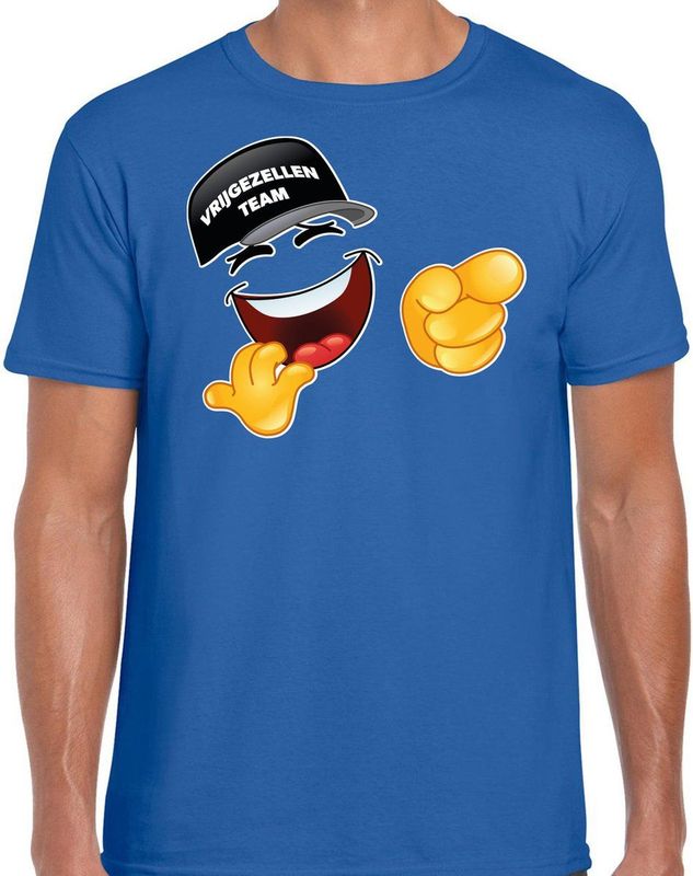 Bellatio Decorations Vrijgezellenfeest T-shirt voor heren - vrijgezellen team - blauw - Sjaak