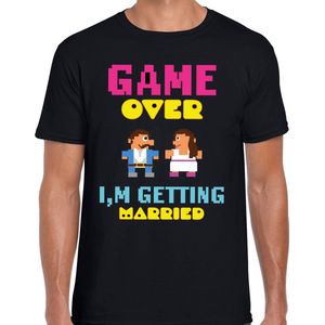 Bellatio Decorations Vrijgezellenfeest T-shirt voor heren - game over - zwart - bruiloft trouwen