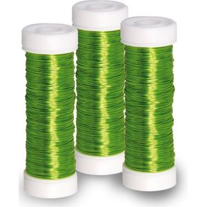 Sieraden maken draad - 3x - groen - 0.3 mm dik - 50 meter snoer - haakdraad - Binddraad
