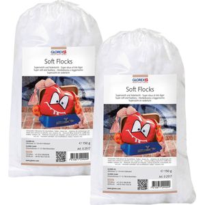 Glorex Hobby vulmateriaal - 2x - polyester - 150 gr - knuffels/kussens - wit - zacht donzig - vulwatten
