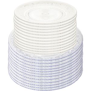 Plasticforte - Onbreekbare Gebak/ Taart Bordjes - Transparant - Kunststof - Set van 24