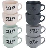 Cosy & Trendy - Soepbekers/Soepkommen - Set van 12 - Keramiek - Mix Kleuren - 510 ml
