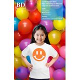 Bellatio Decorations - T-shirt - Geel - Katoen - Smile Emoticon